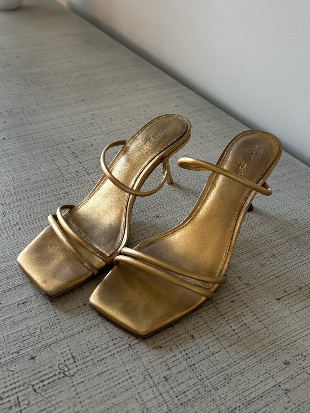 Cult Gaia Gold Strappy Heels